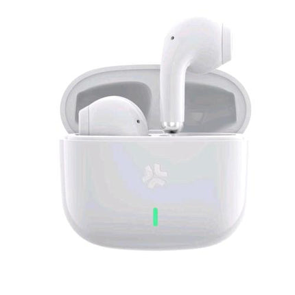 CELLY TIPS1 AURICOLARI TRUE WIRELESS BLUETOOTH 5.3 CON CUSTODIA DI RICARICA USB-C CAVO INCLUSO MUSICA E CHIAMATE BIANCO