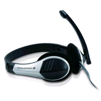 CONCEPTRONIC CUFFIE CON MICROFONO CON CAVO 2 x JACK 3.5mm NERO ARGENTO