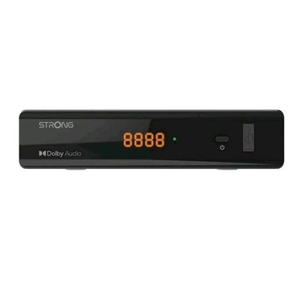 STRONG SRT 7040 DECODER SATELLITARE DIGITALE S2 DVB-S2 FTA USB HEVC.265 MAIN 10 DOLBY DIGITAL PLUS SUPPORTA SATCR NERO