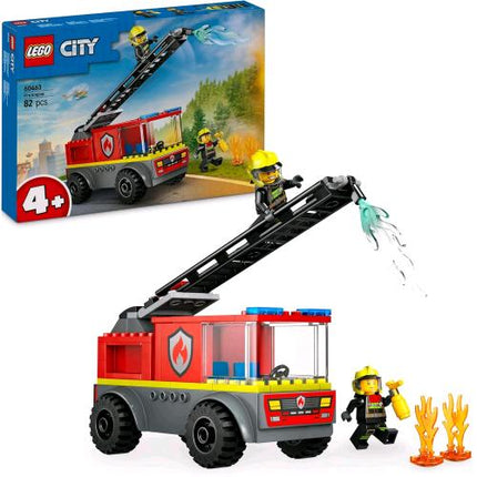 LEGO CITY AUTOPOMPA CON SCALA CAMION DEI POMPIERI CON 2 MINIFIGURE