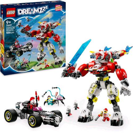 LEGO DREAMZZZ MECH TIGRE DI COOPER E BOLIDE DI ZERO VEICOLI TRASFORMABILI CON 3 MINIFIGURE