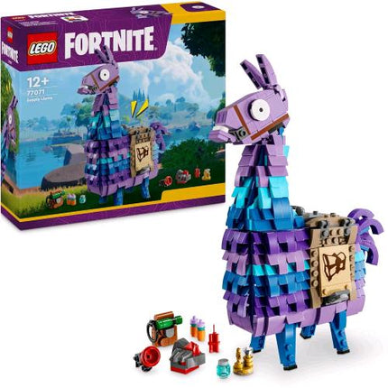 LEGO FORTNIT LAMA DELLE SCORTE MODELLINO DA COSTRUIRE CON TESTA MOBILE BOCCA APRIBILE E ACCESSORI