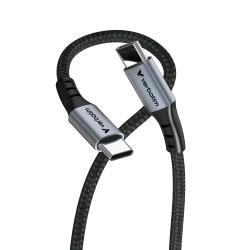 Verbatim sync charge cavo USB-C maschio/maschio PD 100 W 1.2 mt nero argento