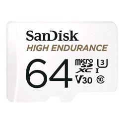 SANDISK HIGH ENDURANCE MICROSD 64GB Video Class V30 / UHS-I U3 / Class10 UHS-I microSDXC adattatore da microSDXC a SD in dotazione