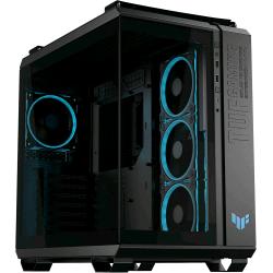 ASUS tuf gaming GT502 horizon tg argb black chassis A doppia camera con design panoramico e pannello in vetro, 4 ventole argb preinstallate, porta USB-C ad alta velocita' nero