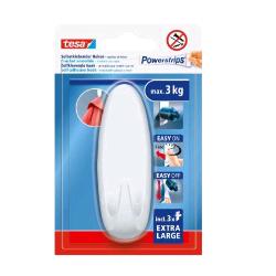 Tesa powerstrips gancio adesivo ovale xl tenuta extraforte con 3 powerstrips bianco