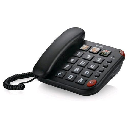 BRONDI BRAVO TELEFONO DA TAVOLO TASTI GRANDI VIVAVOCE TASTO SOS 3 MEMORIE DEDICATE COLORE NERO