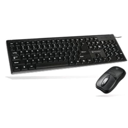 ATLANTIS LAND P013-WK608M-U COMBO KIT TASTIERA USB + MOUSE USB OTTICO 3 TASTI CON SCROLL NERO