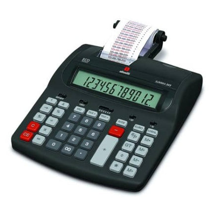 OLIVETTI SUMMA 303 CALCOLATRICE SCRIVENTE DA TAVOLO 12 CIFRE ALIMENTAZIONE CA COLORE NERO