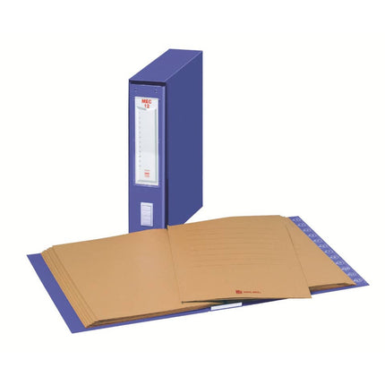 KING MEC MEC 12 CLASSIFICATORE IN CARTONE 12 SCOMPARTI 250X345X 70 mm A4 COL. BLU