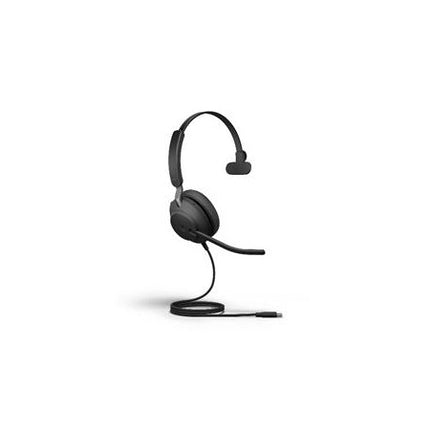 JABRA EVOLVE2 40 CUFFIA MONOAURALE CON MICROFONO MS CAVO USB TIPO C NERO