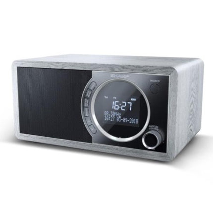 SHARP DR450 RADIO DIGITALE DAB/DAB+/FM CON RDS BLUETOOTH 4.2 20 STAZIONI MEMORIZZABILI SVEGLIA DISPLAY LCD DESIGN RETRO' GRIGIO