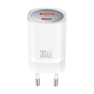 Xo Alimentatore 30W Dual Port USB+USB-C GAN PD 3.0 QC 3.0 - White LF-14370