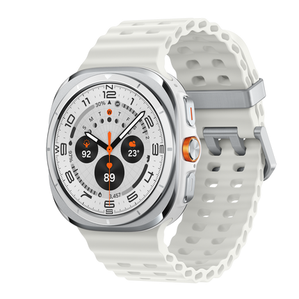Samsung Galaxy Watch Ultra 2025 LTE 47 mm Titanium White, cinturino bianco